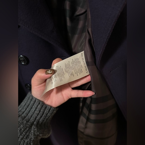 Beautiful Burberry Virgin Wool & Cashmere Overcoat Purple - Picture 16 of 16